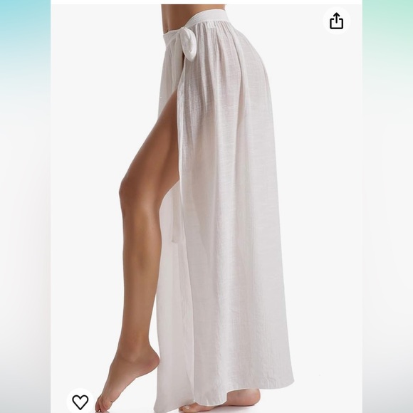 NWT DOSE white semi sheer swim cover-up one size 4–12 - Picture 4 of 11